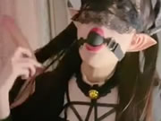 마른 여자 꼬마 악마 자위